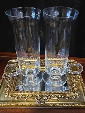 Vintage Dartington Gaelic Crystal Irish Coffee Glasses Set/2  Designed In 1960's